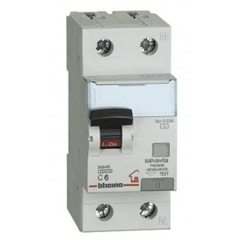 Magnetotermico Differenziale 6A 1P+N 4,5KA BTICINO GC8813AC6 Magnetotermico Differenziale 6A 1P+N 4,5KA BTICINO GC8813AC6