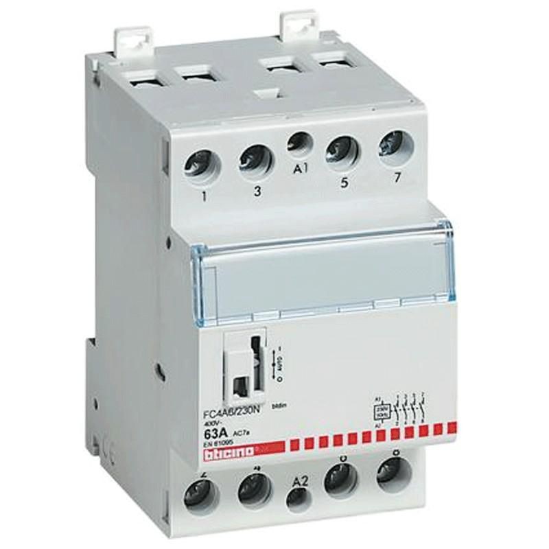 Contattore 4NO 63A 230V 3 Moduli BTICINO FC4A6/230N Contattore 4NO 63A 230V 3 Moduli BTICINO FC4A6/230N