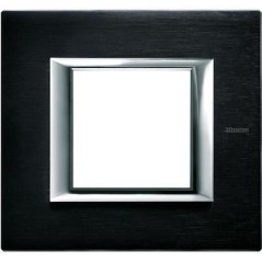 Axolute Placca 2 Moduli Antracite Spazzolata BTICINO HA4802XS