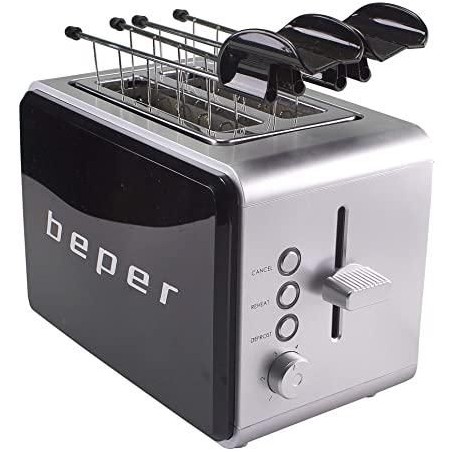 TOSTAPANE CON PINZE NERO 750W BEPER BT.001N