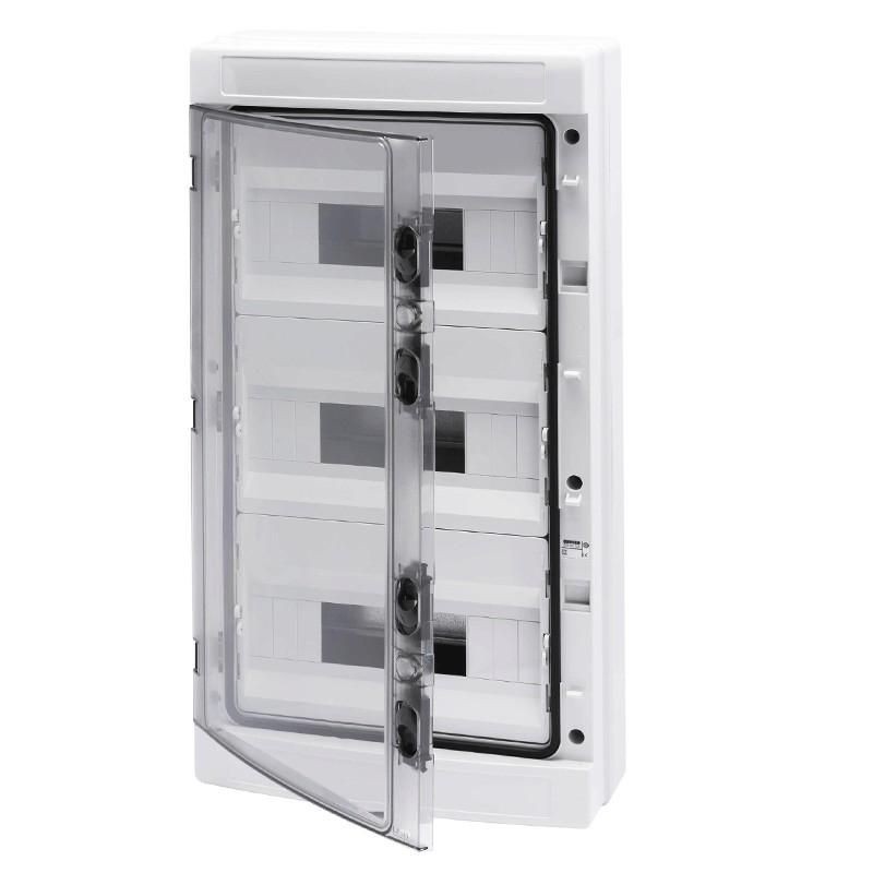 Centralino con pannelli finestrati fumè 36 (12x3) moduli GEWISS GW40105 Centralino con pannelli finestrati fumè 36 (12x3) moduli GEWISS GW40105