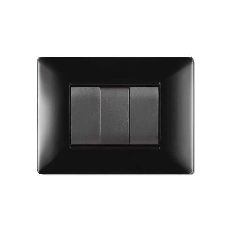 Placca My Life Q 3 Moduli Nera ELETTROCANALI ECL2883N Placca My Life Q 3 Moduli Nera ELETTROCANALI ECL2883N