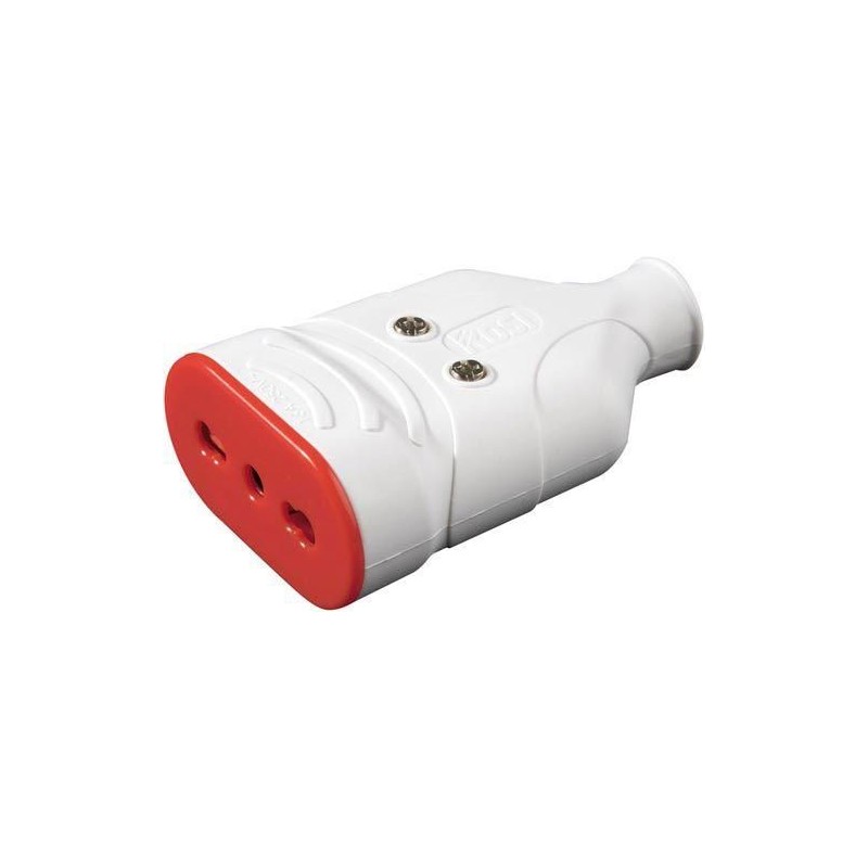 Presa Mobile Bianca Antischiacciamento bipasso 10/16A 2P+T ROSI RS78205 Presa Mobile Bianca Antischiacciamento bipasso 10/16A 2P+T ROSI RS78205