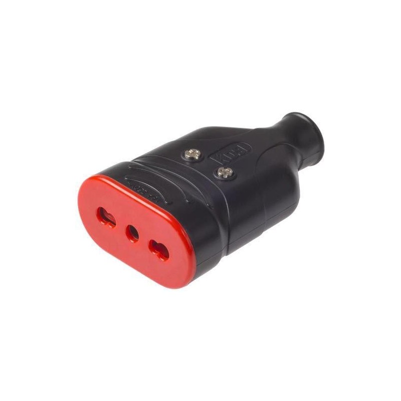 Presa Mobile Nera Antischiacciamento bipasso 10/16A 2P+T ROSI RS78206 Presa Mobile Nera Antischiacciamento bipasso 10/16A 2P+T ROSI RS78206