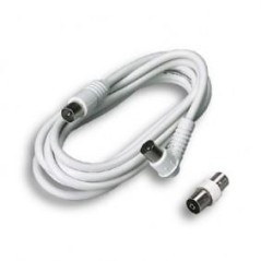 CAVO TV 2 METRI DIAMETRO 9,5MM MASCHIO/MASCHIO 90° BIANCO