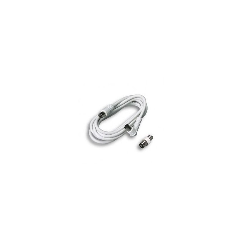 CAVO TV 2 METRI DIAMETRO 9,5MM MASCHIO/MASCHIO 90° BIANCO