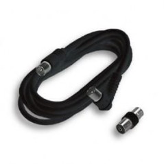 CAVO TV 3 METRI DIAMETRO 9,5MM MASCHIO/FEMMINA 90° NERO