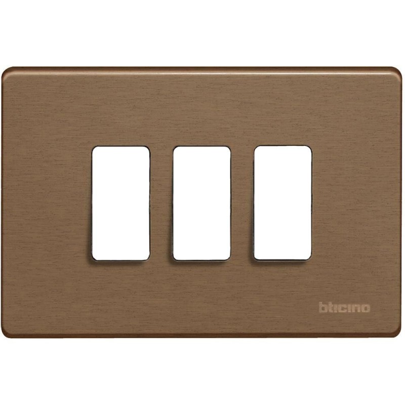 Placca Magic 3 Posti Bronzo BTICINO 503/13B Placca Magic 3 Posti Bronzo BTICINO 503/13B