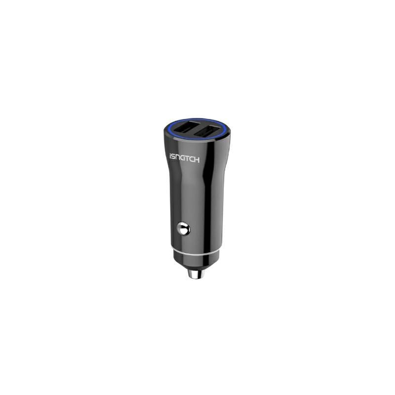 Alimentatore da auto 2 USB 4,8A 24W Nero KONELCO GBC 59180621 Alimentatore da auto 2 USB 4,8A 24W Nero KONELCO GBC 59180621