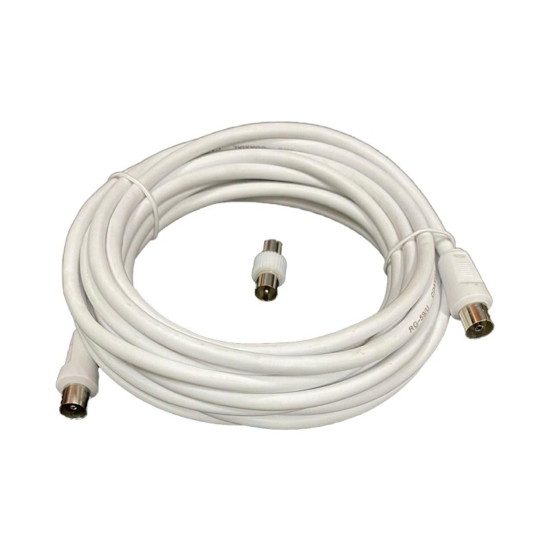 CAVO TV GBC 5 METRI DIAMETRO 9,5MM MASCHIO/FEMMINA BIANCO CAVO TV GBC 5 METRI DIAMETRO 9,5MM MASCHIO/FEMMINA BIANCO