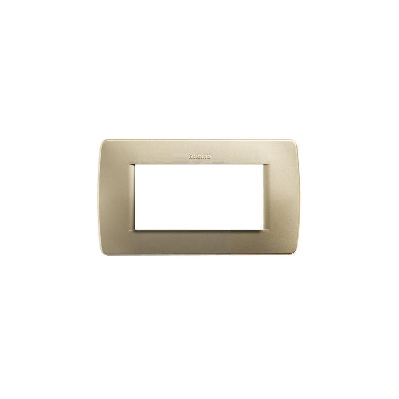 Luna Placca 4 Moduli Giallo Metallizato BTICINO C4804GM Luna Placca 4 Moduli Giallo Metallizato BTICINO C4804GM