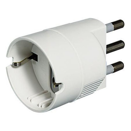 Adattatore con spina Bticino 2P+T 16A presa tedesca Bianco BTICINO S3624DE