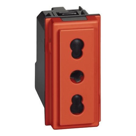 Presa Bipasso Living Now 2P+T 10/16A Colore Rossa BTICINO KR4180