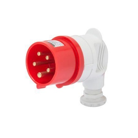Spina mobile 90° 3P+N+T 16A IP44 rossa 380V GEWISS GW60090