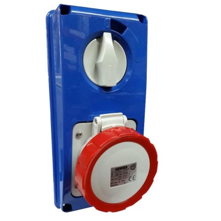 Presa interbloccata verticale 3P+N+T 16A senza fondo GEWISS GW66309N