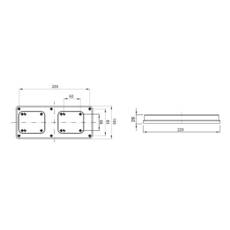 Coperchio predisposto per 2 calotte IP67 GEWISS GW66709N