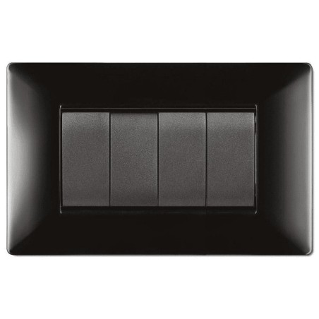 Placca My Life Q 4 Moduli Nera ELETTROCANALI ECL2884N