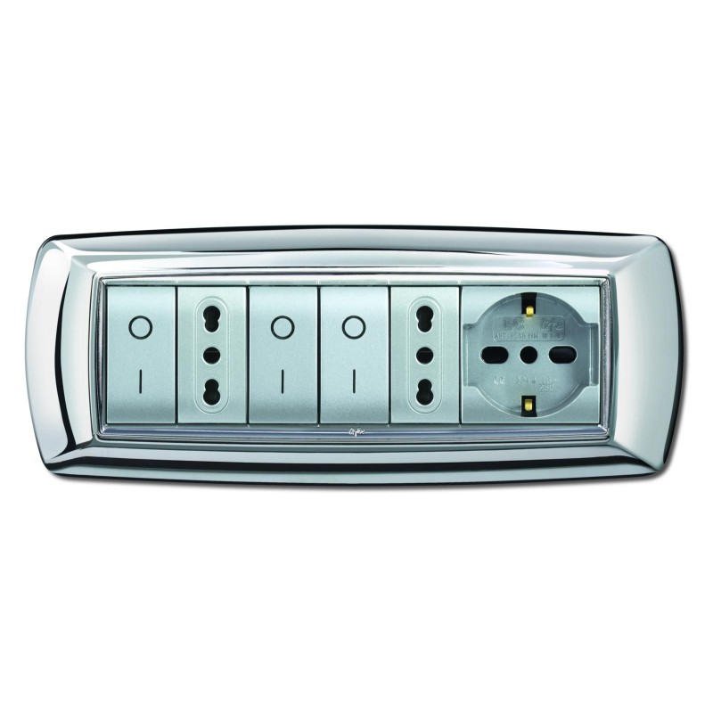 Placca My Life 7 Moduli Cromo ELETTROCANALI ECL2987CR Placca My Life 7 Moduli Cromo ELETTROCANALI ECL2987CR