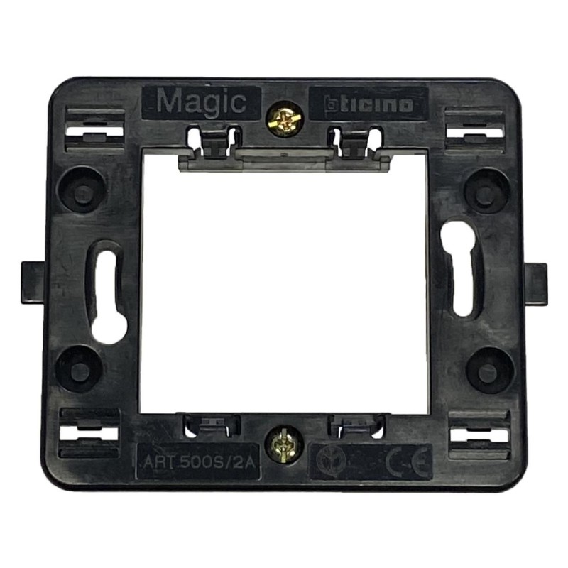Supporto Magic 2 posti per scatola tonda BTICINO 500S/2A Supporto Magic 2 posti per scatola tonda BTICINO 500S/2A