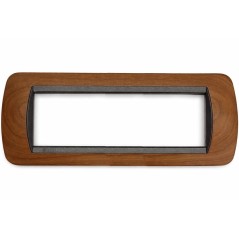 Placca 7 moduli Living International Tonda colore Ciliegio Americano BTICINO L4807LCA
