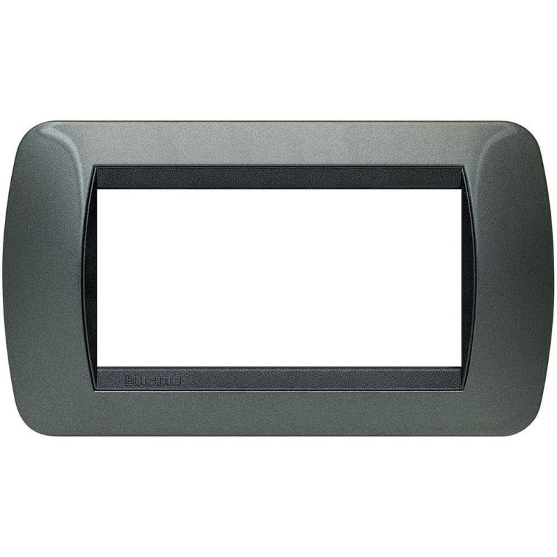 Placca Living International 4 Moduli Acciaio Scuro BTICINO L4804AC