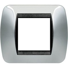 Placca Living International 2 Moduli Titanio Chiaro BTICINO L4802TC