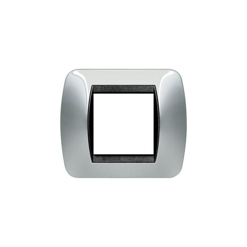 Placca Living International 2 Moduli Titanio Chiaro BTICINO L4802TC