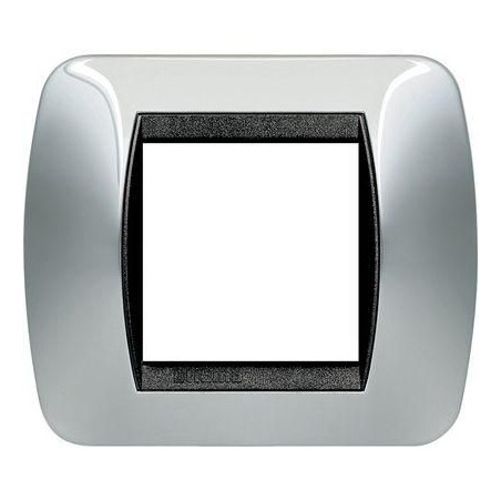 Placca Living International 2 Moduli Titanio Chiaro BTICINO L4802TC