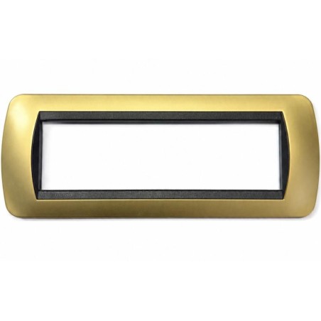 Placca Living International 7 Moduli Oro Satinato BTICINO L4807OS