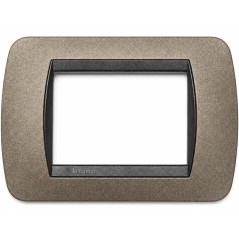 Placca Living International 3 Moduli Grafite Titanio BTICINO L4803GFT