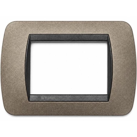 Placca Living International 3 Moduli Grafite Titanio BTICINO L4803GFT