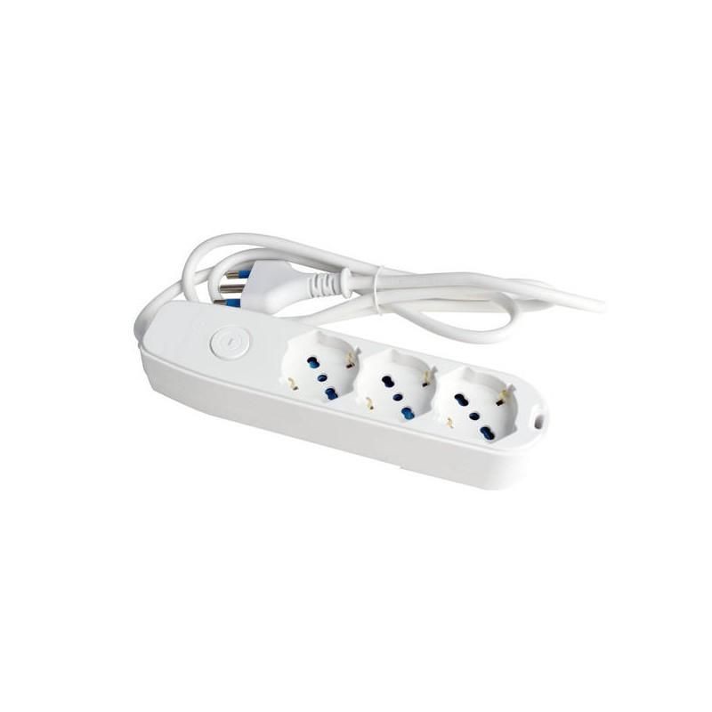 Multipresa 3 Uscite Universali con interruttore Bianca ECOVA 30101X