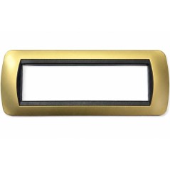 Placca Living International 7 Moduli Oro Satinato BTICINO L4807OS