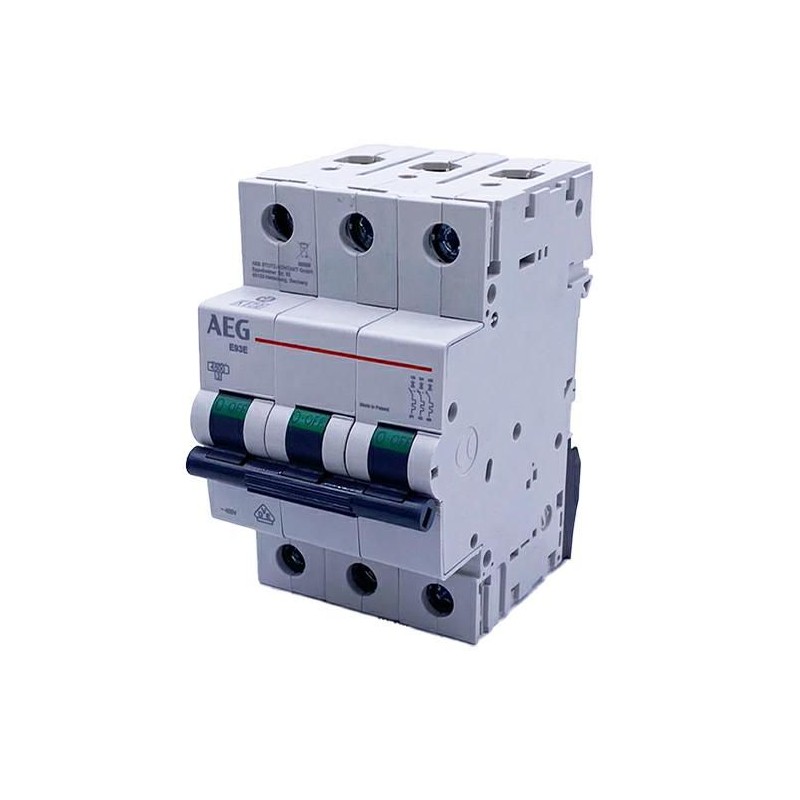 INTERRUTTORE MAGNETOTERMICO AEG 10A 3P 4.5KA 3 MODULI 552647 INTERRUTTORE MAGNETOTERMICO AEG 10A 3P 4.5KA 3 MODULI 552647