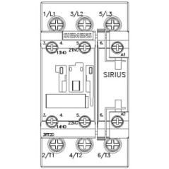 Contattore 3 poli 17A S0 1NA+1NC 230VCA SIEMENS 3RT20251AL20
