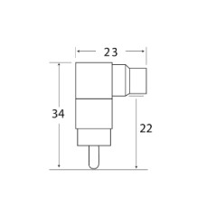 Adattatore Spina RCA Presa RCA 90° Nero KONELCO GBC 29133300