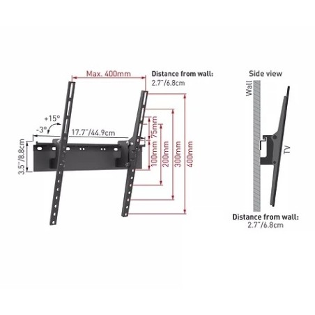 Supporto per TV Piatto Inclinabile 13" -58" pollici BARKAN E314