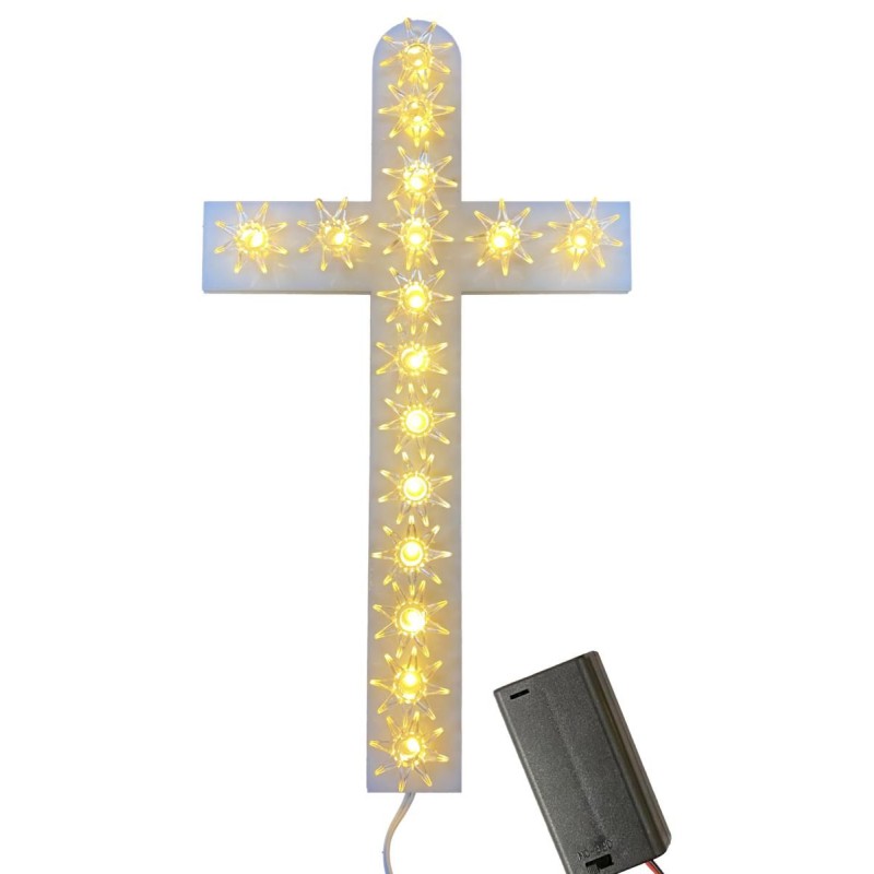 Croce Con 16 Led in Plexiglass Bianco Croce Con 16 Led in Plexiglass Bianco