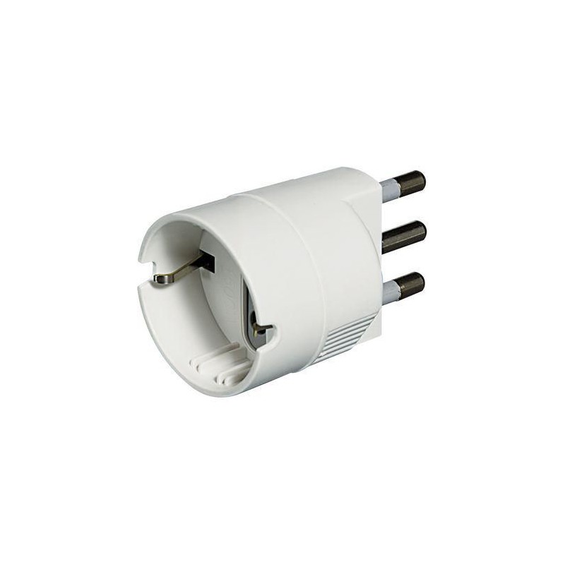 Adattatore con spina Bticino 2P+T 16A presa tedesca Bianco BTICINO S3624DE Adattatore con spina Bticino 2P+T 16A presa tedesca Bianco BTICINO S3624DE