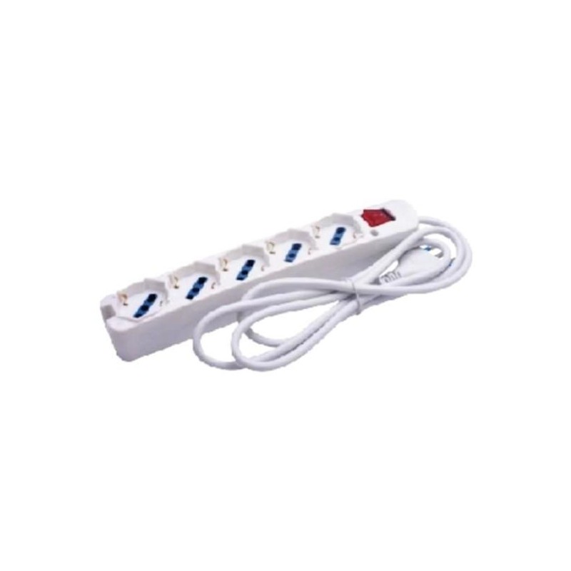 Multipresa 5 Uscite Universali con interruttore Bianca ECOVA 30080N