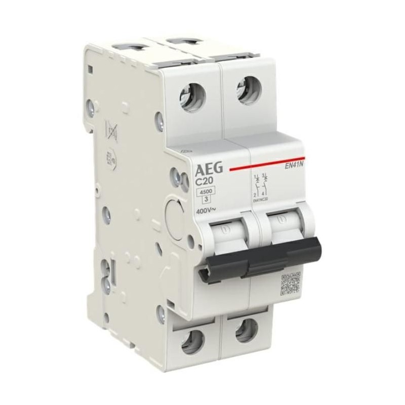 Interruttore Magnetotermico 20A 1P+N 4,5KA 2 Moduli AEG EN41NC20 Interruttore Magnetotermico 20A 1P+N 4,5KA 2 Moduli AEG EN41NC20