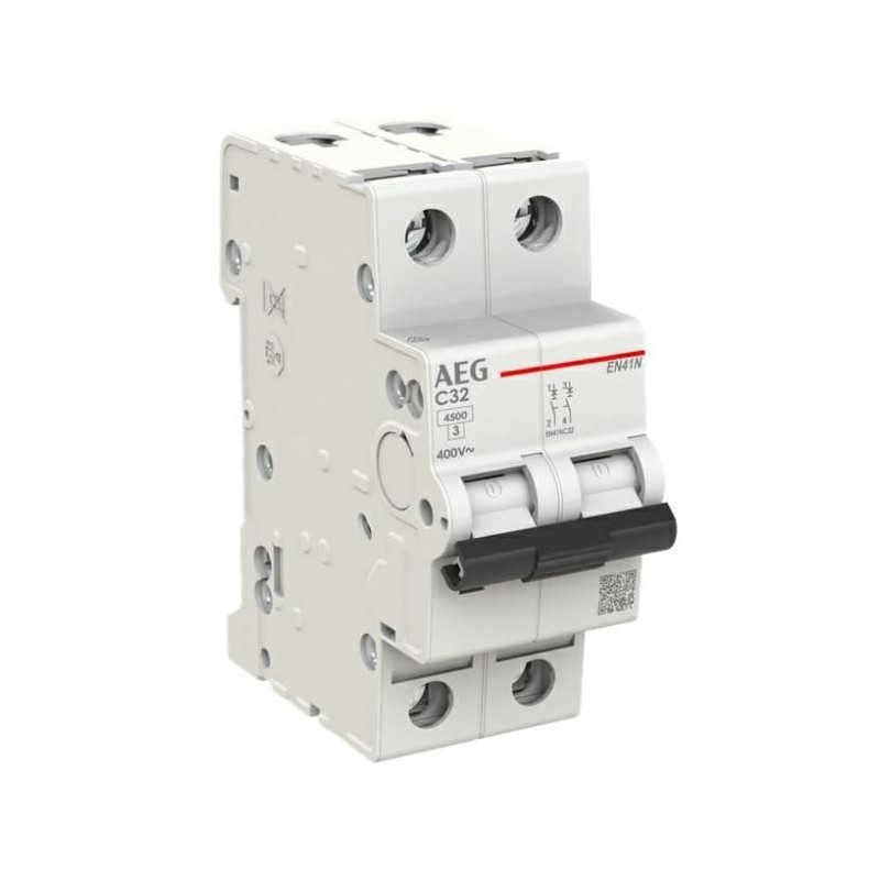 Interruttore Magnetotermico 32A 1P+N 4,5KA 2 Moduli AEG EN41NC32 Interruttore Magnetotermico 32A 1P+N 4,5KA 2 Moduli AEG EN41NC32