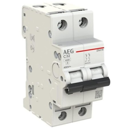 Interruttore Magnetotermico 32A 1P+N 4,5KA 2 Moduli AEG EN41NC32