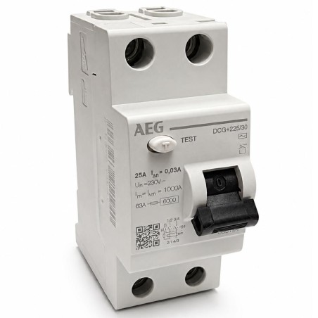 Differenziale Puro 25A 2P 30mA AC 2 Moduli AEG DCG225/30