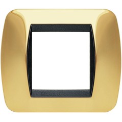 Placca Living International 2 Moduli Oro Lucido BTICINO L4802OR