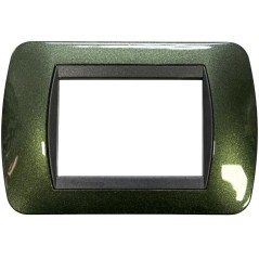 Placca Living International 3 Moduli Verde Metallizzato BTICINO L4803VT