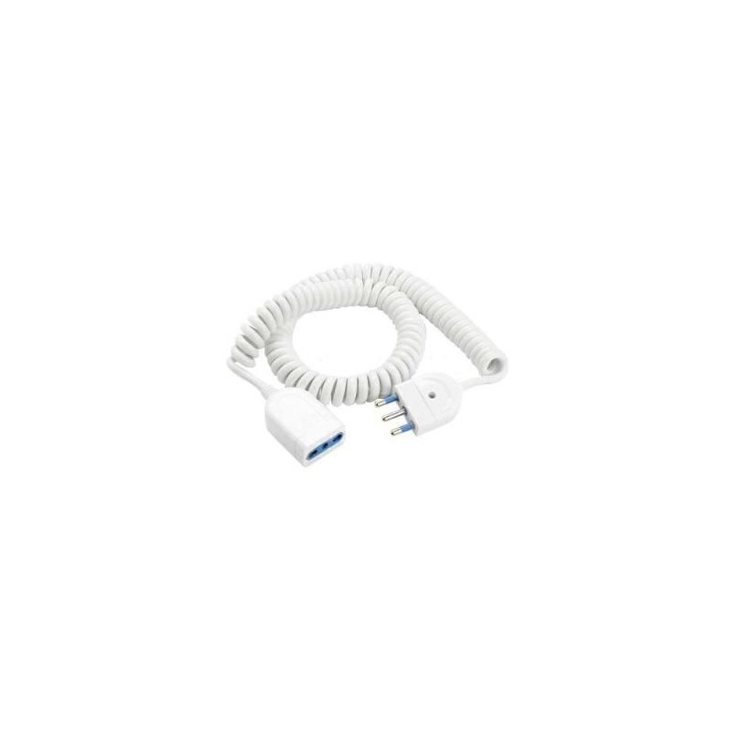 Prolunga con Cavo Spiralato 3x1 Bianco 5 Metri FAI 2023/SP