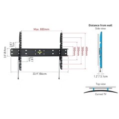 Supporto per TV Piatto e Curvo Fisso 32''-90'' pollici BARKAN E40.B