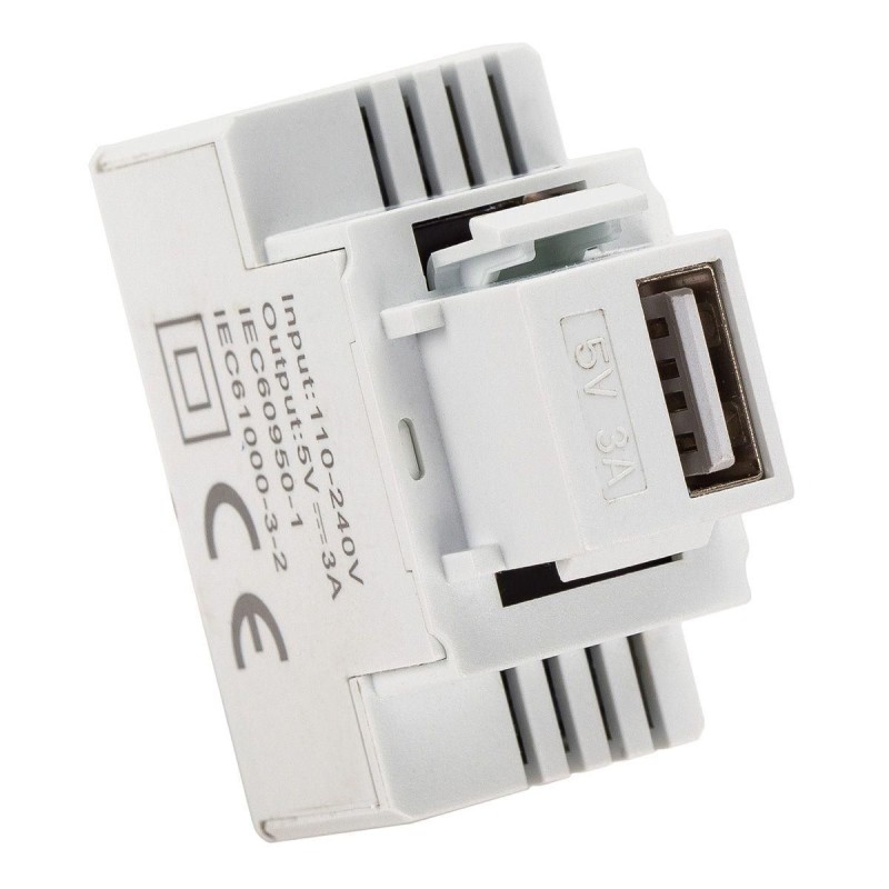 Alimentatore da Incasso USB-A Keystone Bianco 3A FANTON 82896 Alimentatore da Incasso USB-A Keystone Bianco 3A FANTON 82896