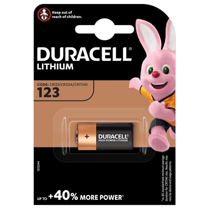 1 BATTERIA AL LITIO 3V DURACELL CR123 1 BATTERIA AL LITIO 3V DURACELL CR123